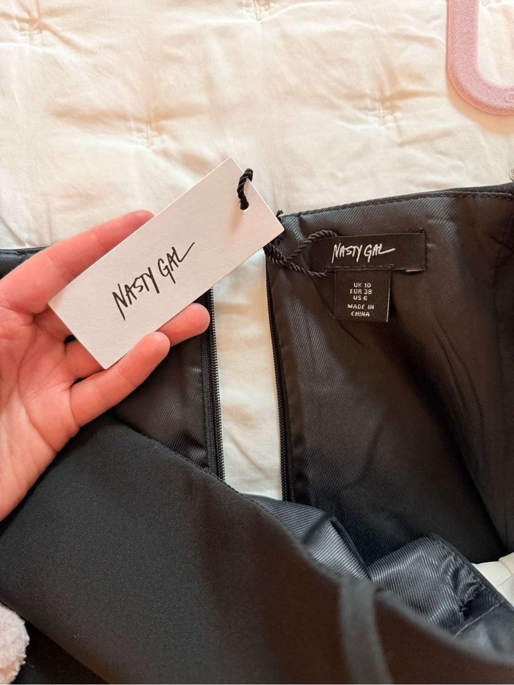 Nasty Gal Black Mini Dress with White Bow Cutouts - Picture 6 of 6